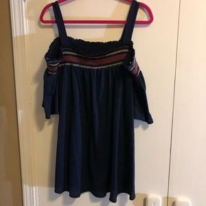 Naïf Cold Shoulder Navy Shirt